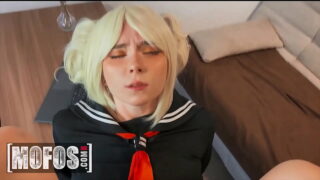 Blonde schoolgirl cosplayer loves getting assfucked by a big cock