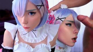 Rem cosplayer sucking dick like a pro from your POV