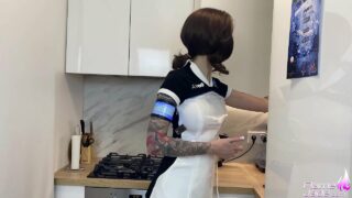 Android Kara cosplayer satisfying her owner’s needs